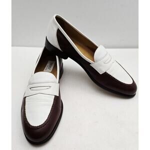Traversi Spectator Loafer Brown/White Hand Made In Italy US 10 M Leather Lined